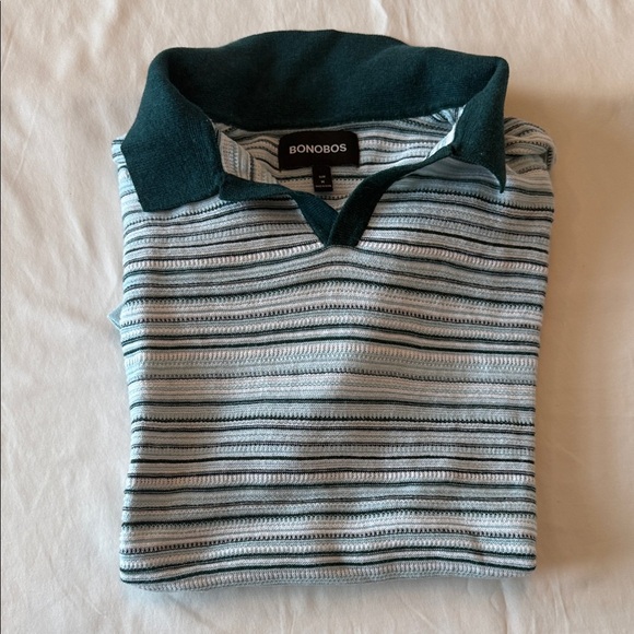 Bonobos Green and White Striped Polo - Picture 4 of 4